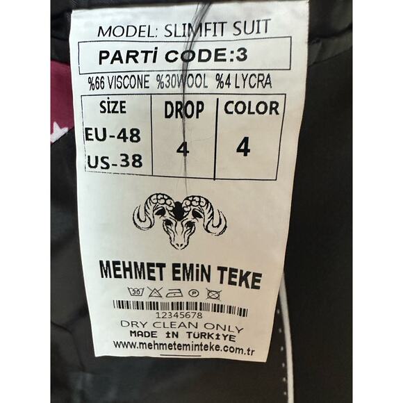 MEHMET EMiN TEKE slim fit silk wool blend blazer floral black sequence 
Sz38 - Picture 5 of 9